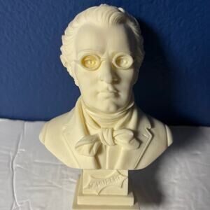 Genuine A.Giannelli Music Composer Alabaster Mini Bust Schubert Made in Italy